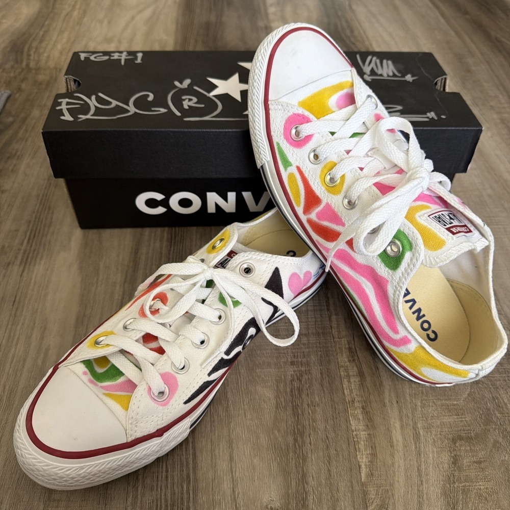 Converse All Star Sneakers Shoes Women Size 9 Men Size 7 Custom Graffiti Skater
